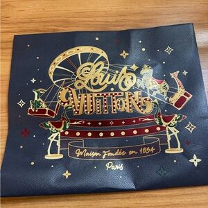 Louis Vuitton Navy and Gold Carousel Print Pouch